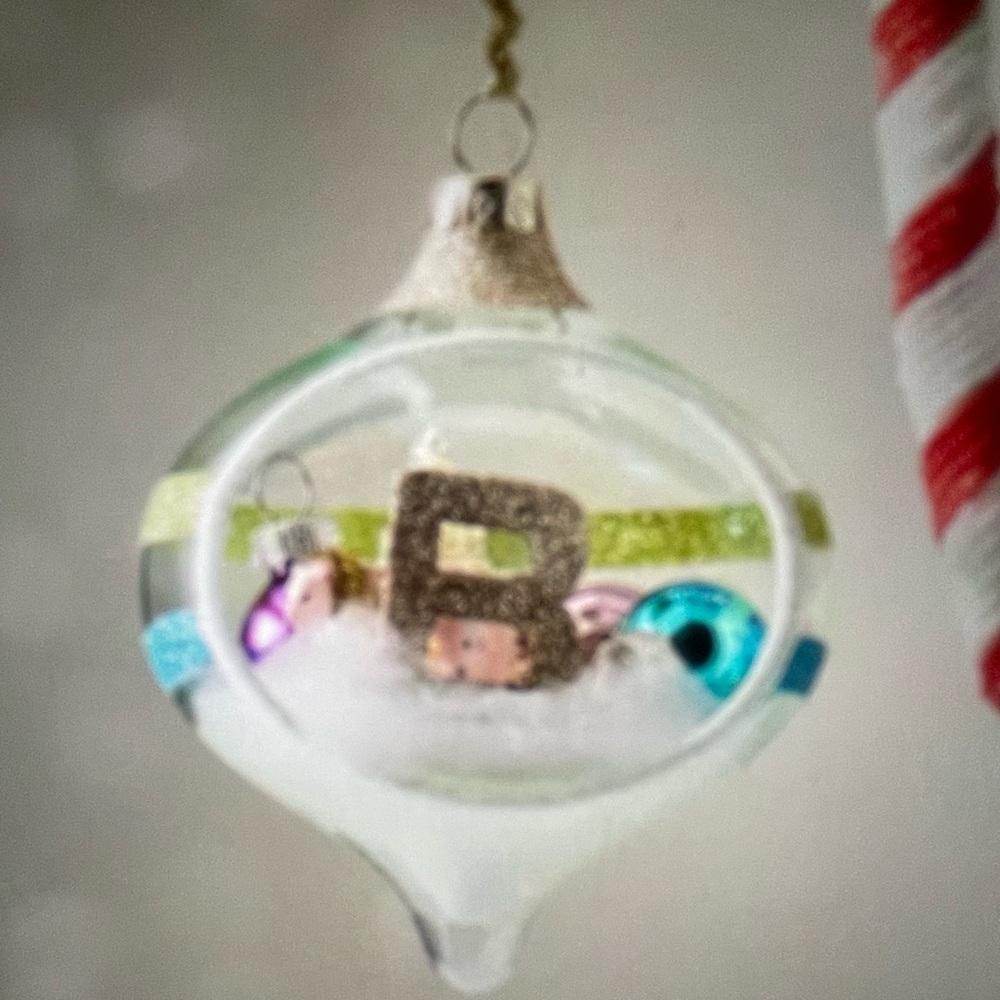 ❤️ ANTHROPOLOGIE PARTY ANIMAL MONOGRAM D ORNAMENT NEW
